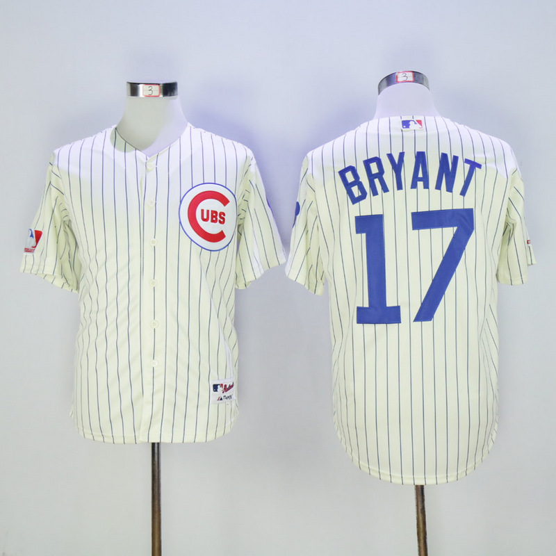 Men Chicago Cubs #17 Bryant Cream Throwback 1969 MLB Jerseys->chicago cubs->MLB Jersey